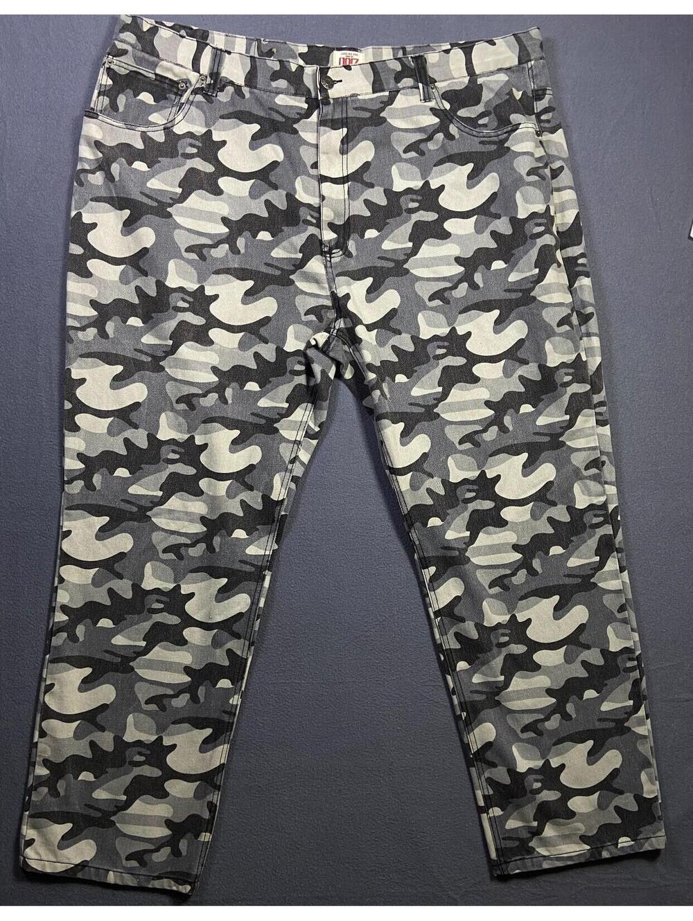 Men Noiz Camo Premium Quality Denim Jeans 48x32 actual 44x31 Wide Leg Skater 90s